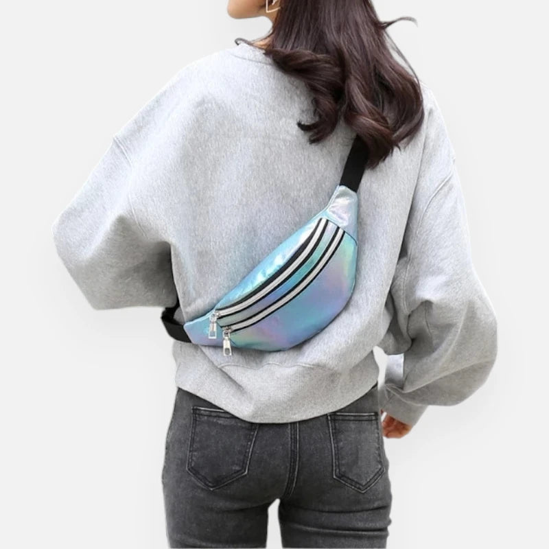 Sac banane holographique en cuir tendance Luna
