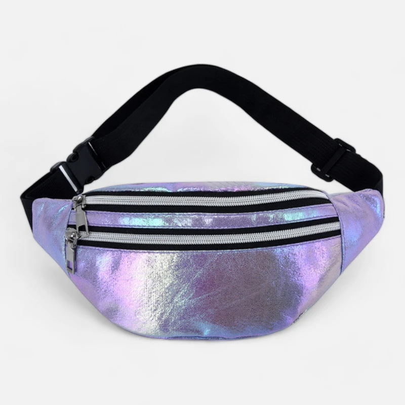 Sac banane holographique en cuir tendance Luna