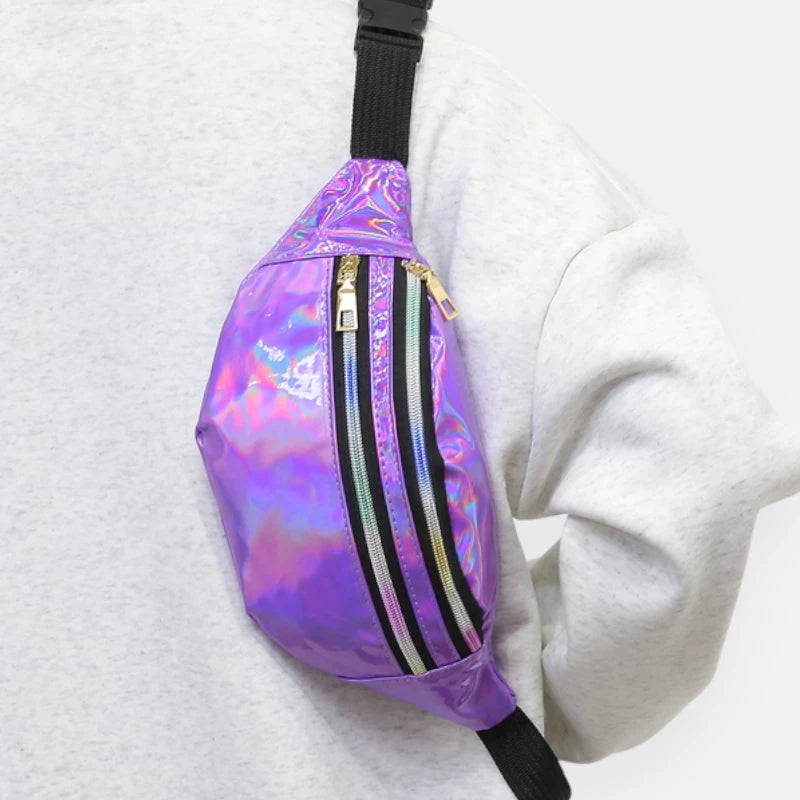 Sac banane holographique brillant tendance Mélodie