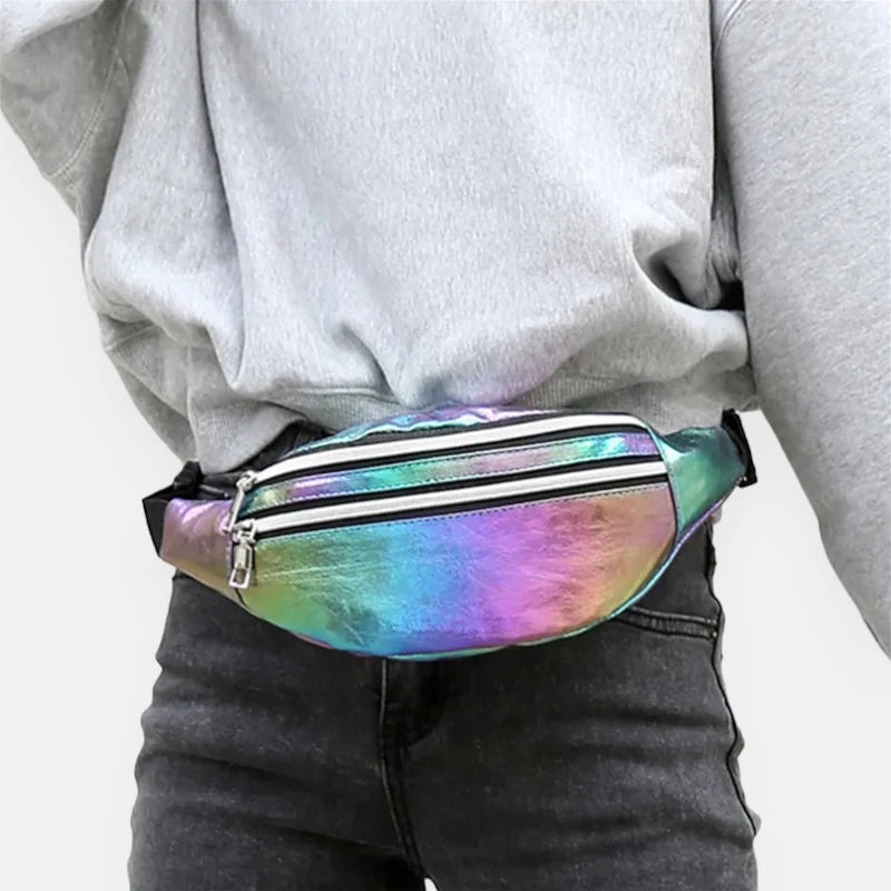 Sac banane holographique en cuir tendance Luna