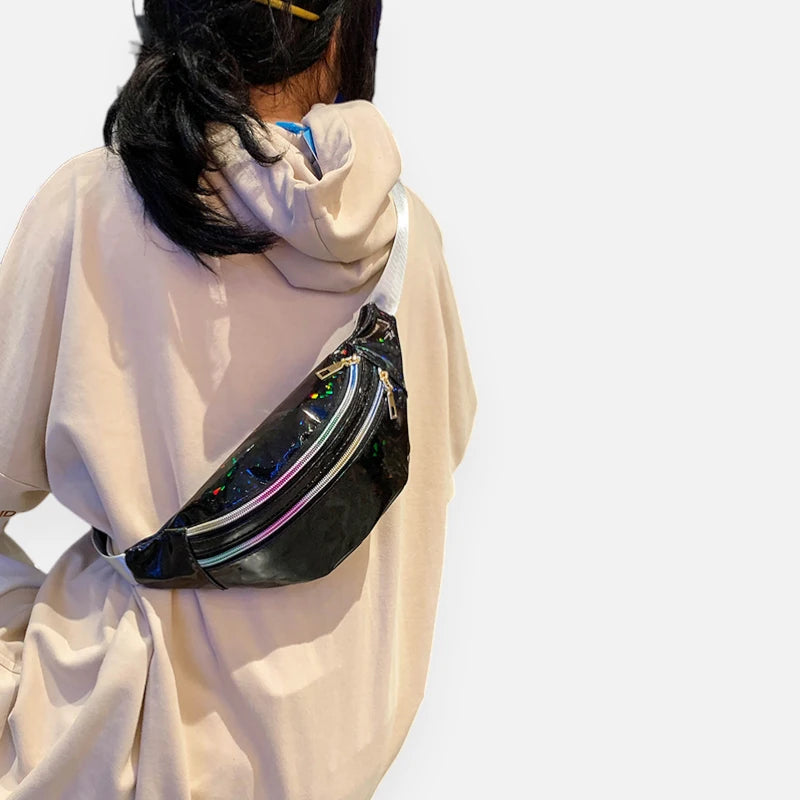 Sac banane brillant holographique tendance Alizée