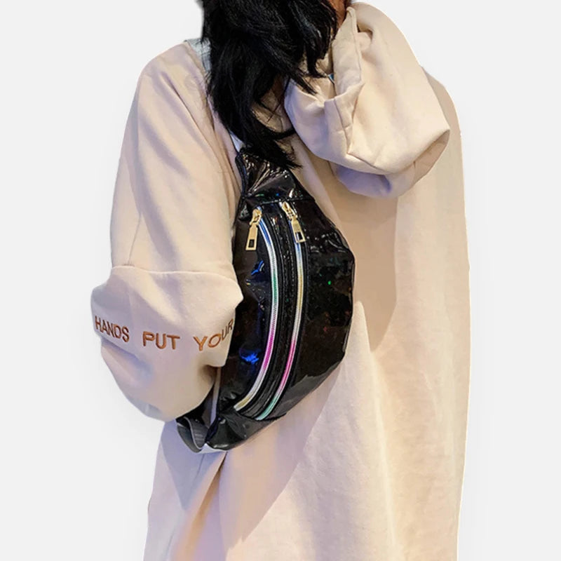 Sac banane brillant holographique tendance Alizée