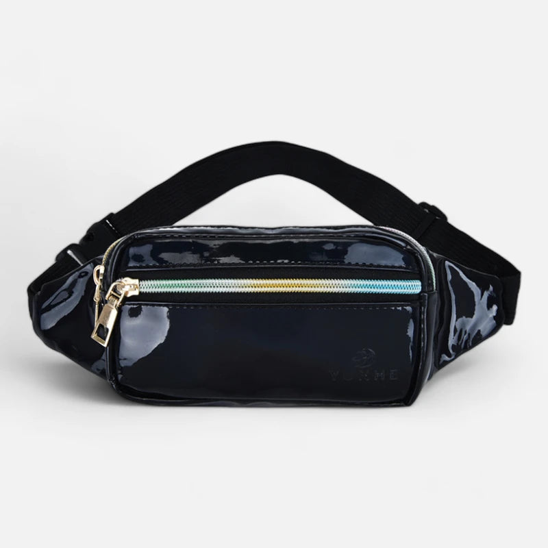 Sac banane holographique rectangulaire en cuir Géraldine