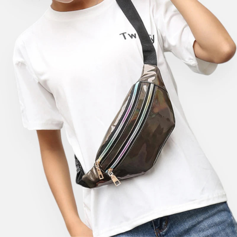 Sac banane holographique brillant tendance Mélodie