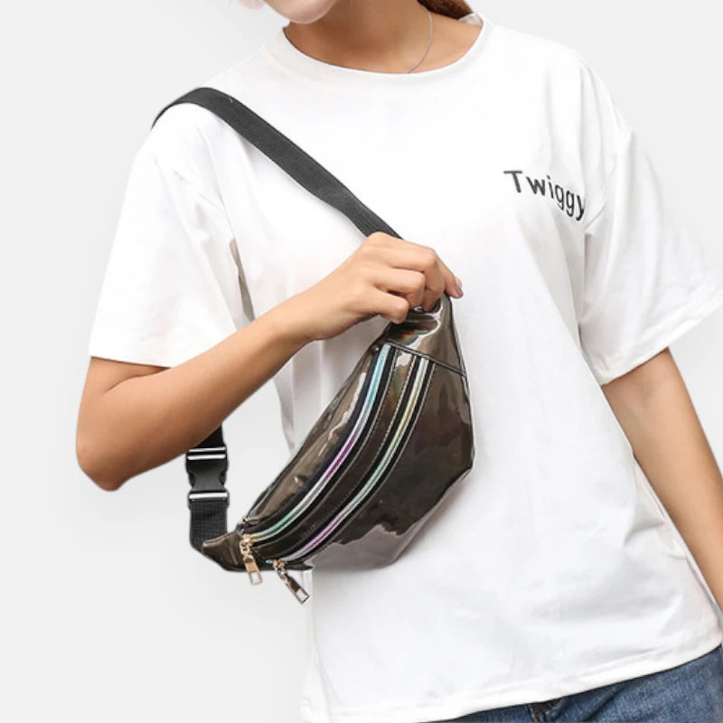 Sac banane holographique brillant tendance Mélodie