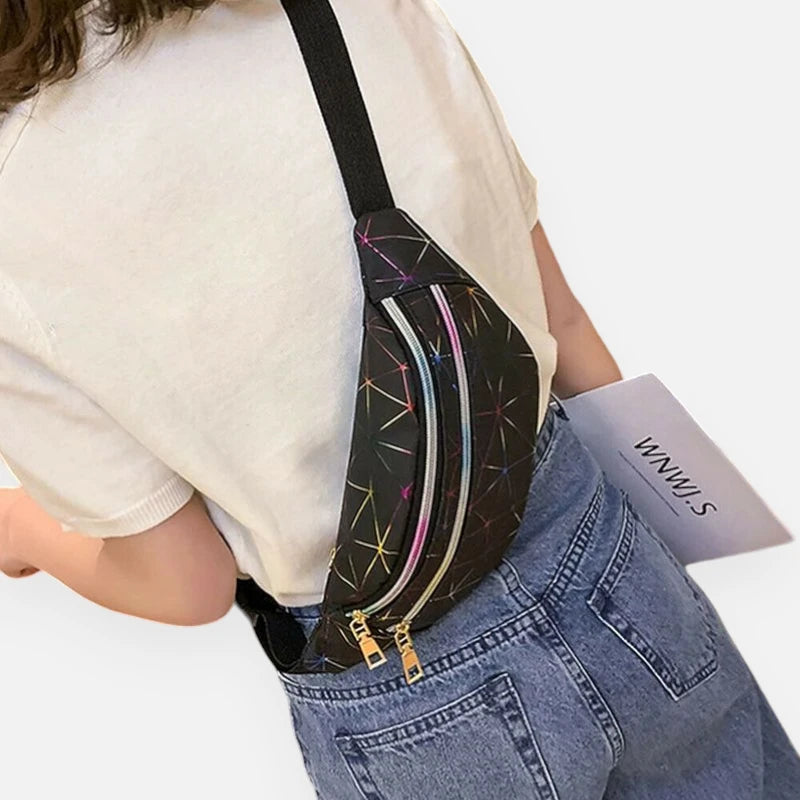 Sac banane holographique en cuir tendance Solange