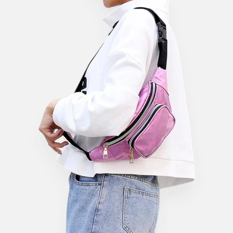 Sac banane holographique brillant tendance Lucette