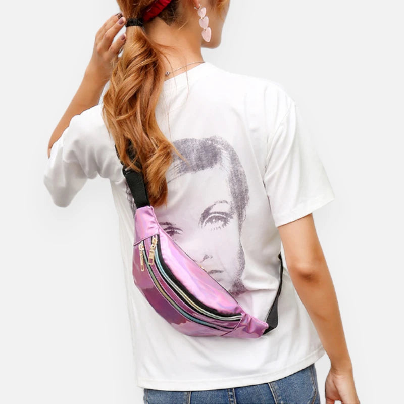 Sac banane holographique brillant tendance Mélodie