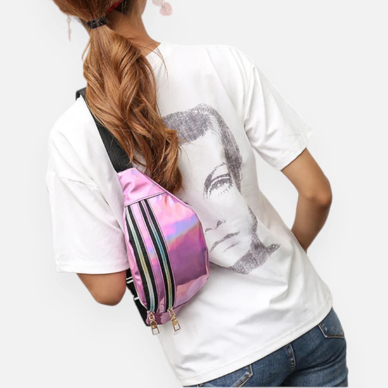 Sac banane holographique brillant tendance Mélodie