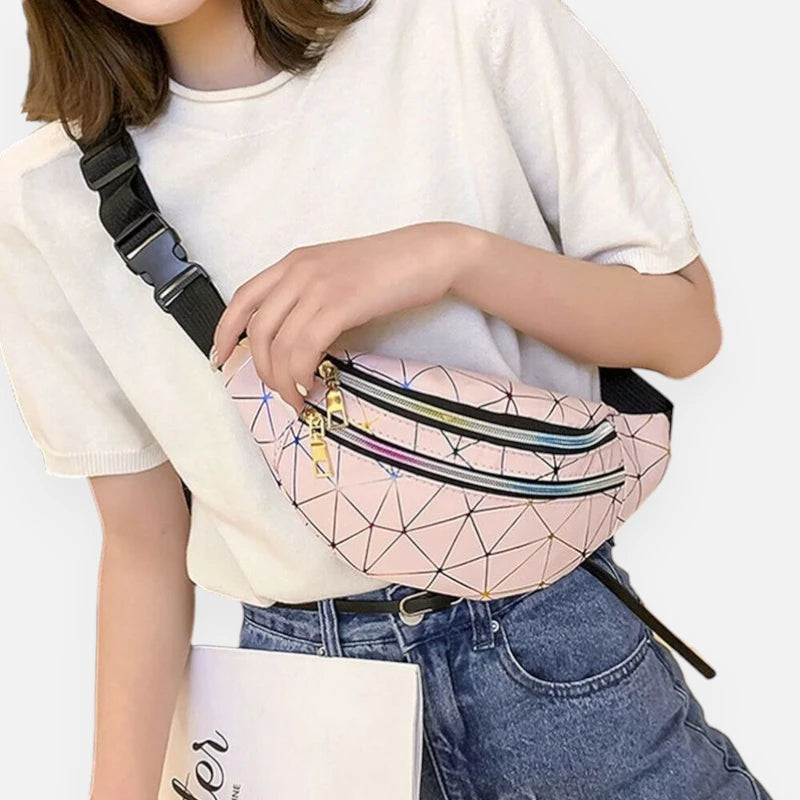 Sac banane holographique en cuir tendance Solange