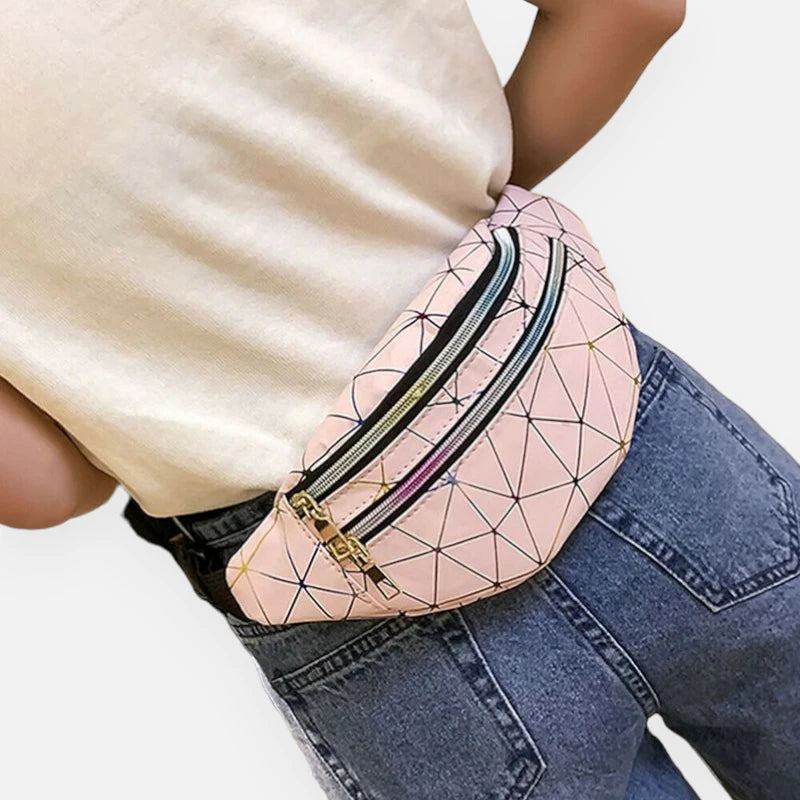 Sac banane holographique en cuir tendance Solange