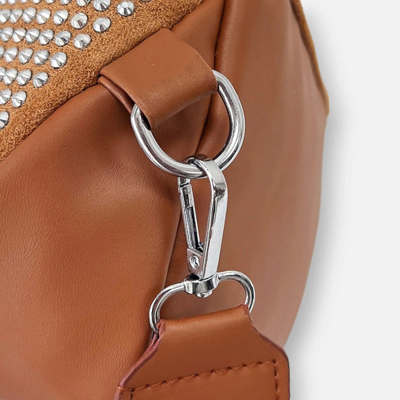 Sac banane cuir chic à bandoulière avec strass Coraline