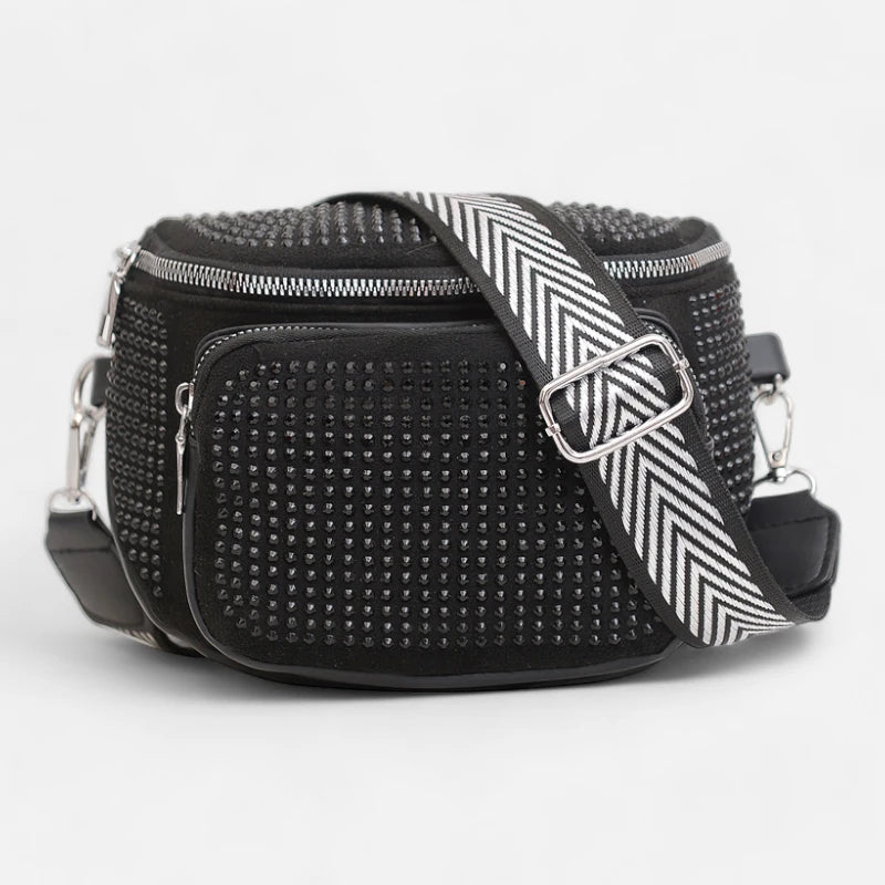 Sac banane cuir chic à bandoulière avec strass Coraline