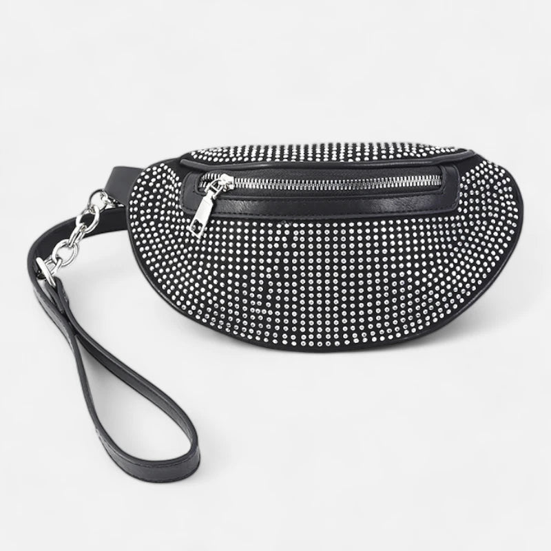 Sac banane cuir chic à bandoulière avec strass Fabienne