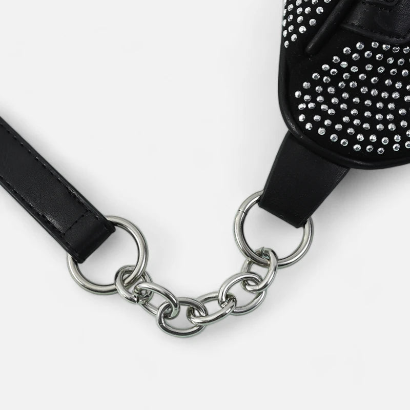 Sac banane cuir chic à bandoulière avec strass Fabienne