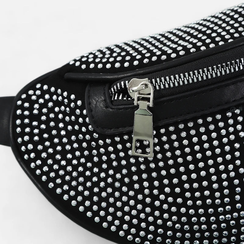 Sac banane cuir chic à bandoulière avec strass Fabienne