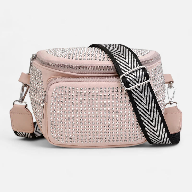 Sac banane cuir chic à bandoulière avec strass Coraline