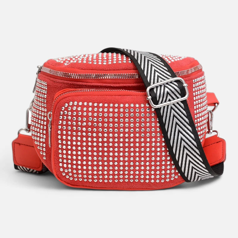 Sac banane cuir chic à bandoulière avec strass Coraline