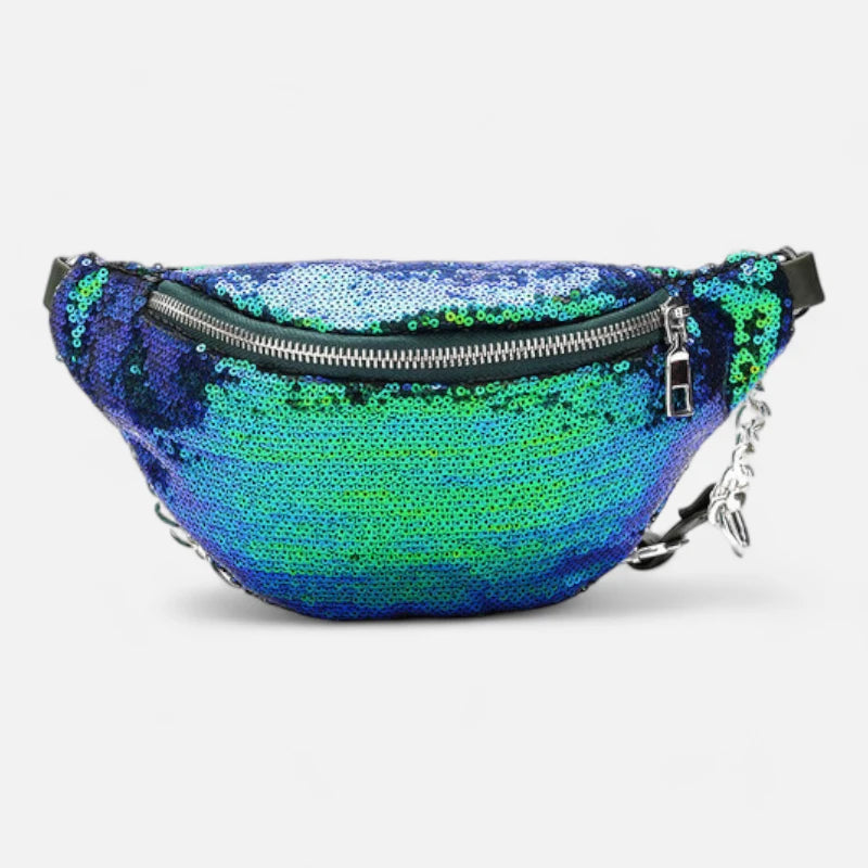 Sac banane sequin en cuir chic à bandoulière Vivette