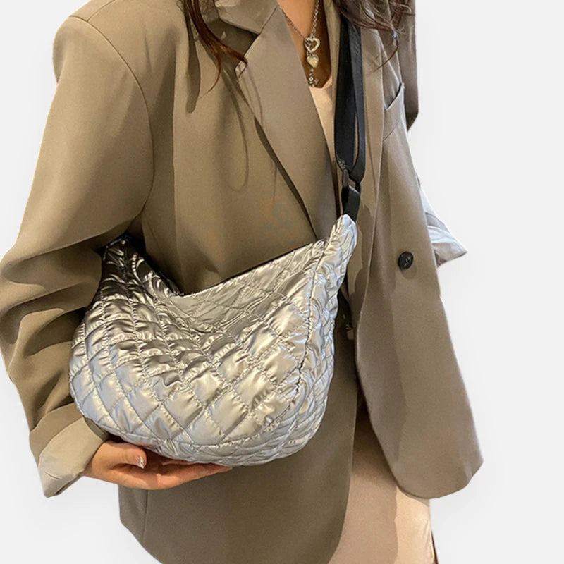 Sac banane métallisé en nylon matelassé Marianne