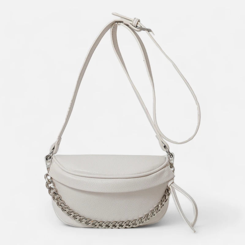 Sac banane cuir métallisé à bandoulière Nadège