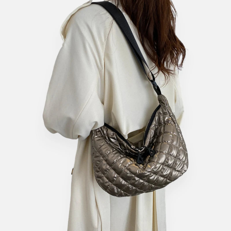 Sac banane métallisé en nylon matelassé Marianne