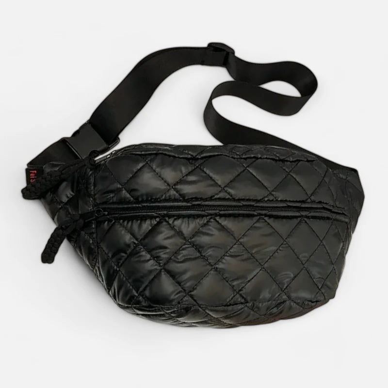 Sac banane métallisé en nylon matelassé Christine