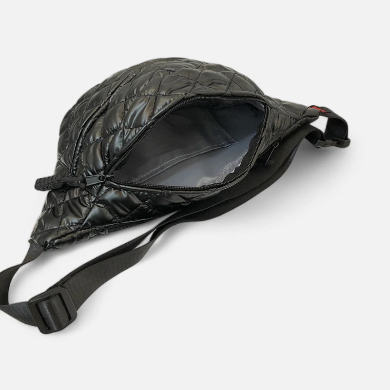 Sac banane métallisé en nylon matelassé Christine