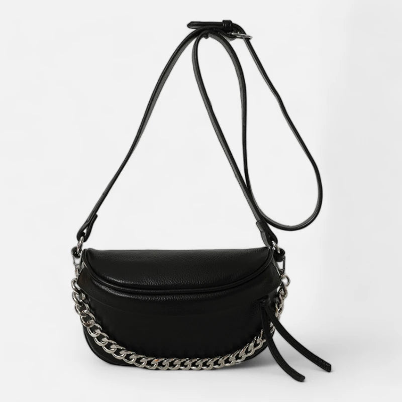 Sac banane cuir métallisé à bandoulière Nadège