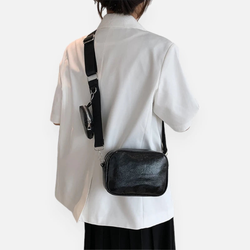 Sac banane en cuir métallisé rectangulaire Raphaëlle