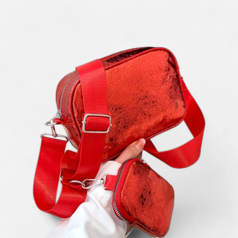 Sac banane en cuir métallisé rectangulaire Raphaëlle