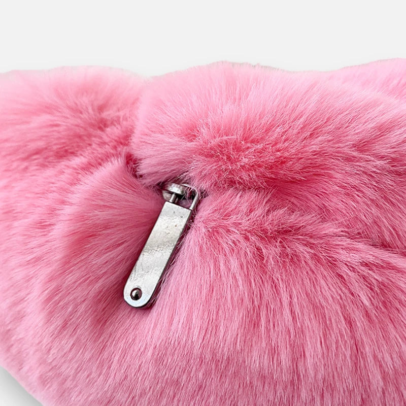 Grand sac banane en fausse fourrure chic Félicie