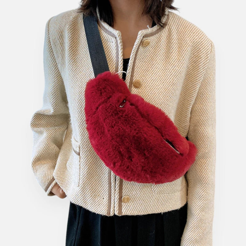 Grand sac banane en fausse fourrure chic Félicie