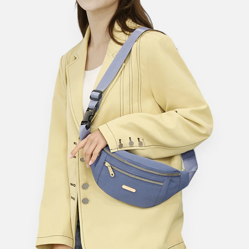 Sac banane tissu à fermeture doré Chantal