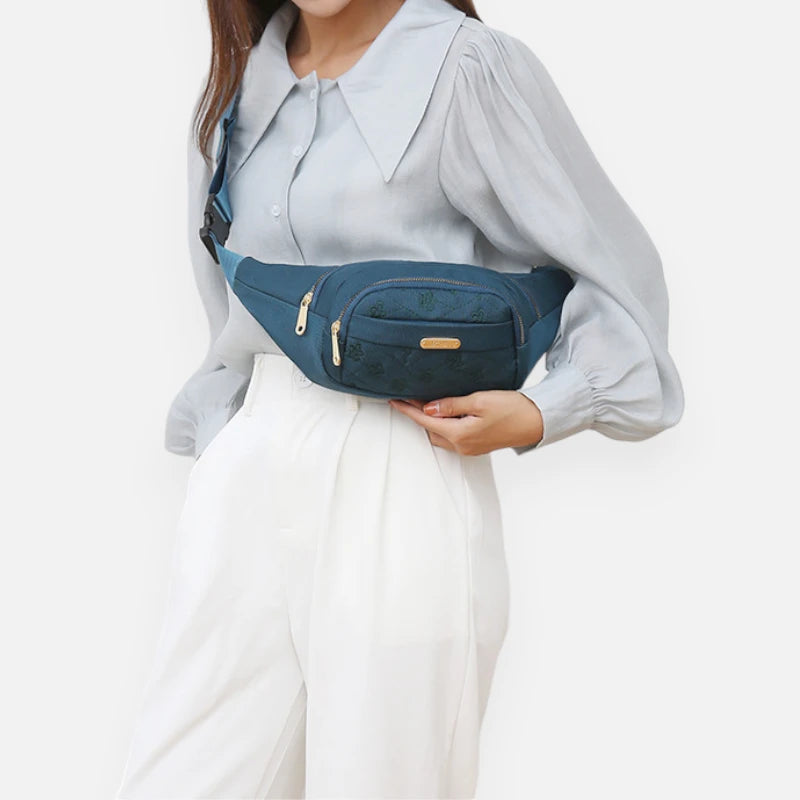 Sac banane tissu à motif floral tendance Véronique