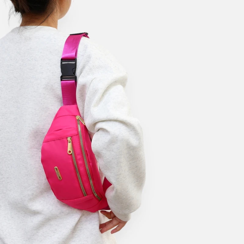 Sac banane tissu à fermeture doré Chantal