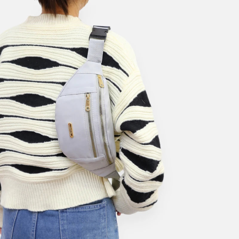 Sac banane tissu à fermeture doré Chantal