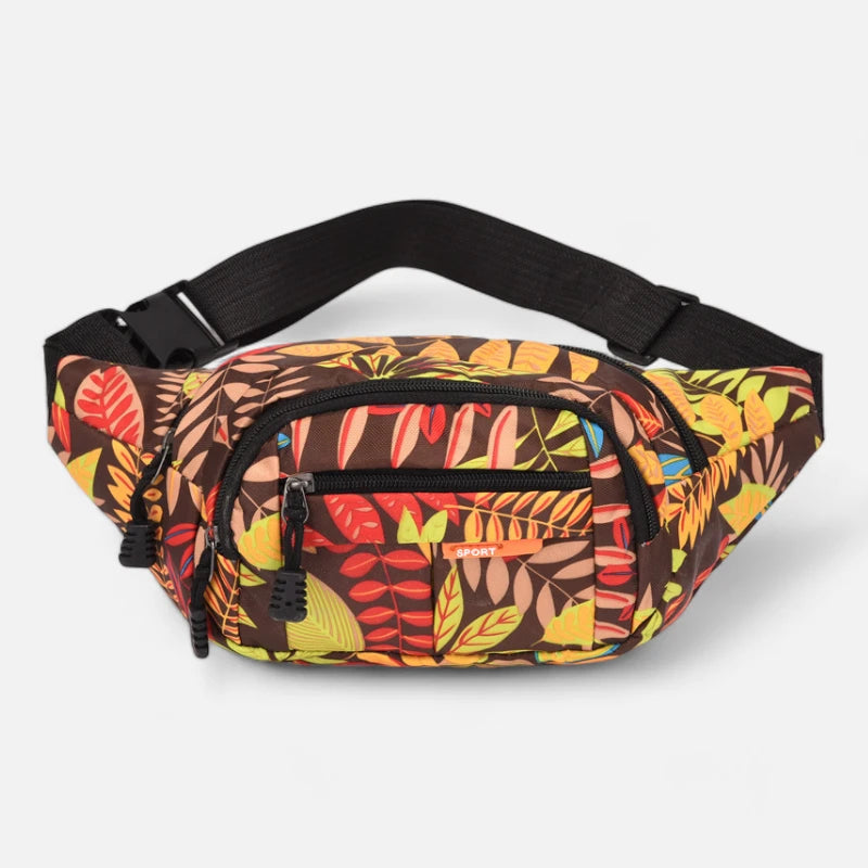 Sac banane tissu à motif feuillage tendance Paulette