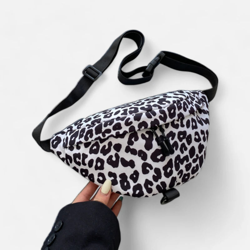 Sac banane léopard blanc en tissu Bianca