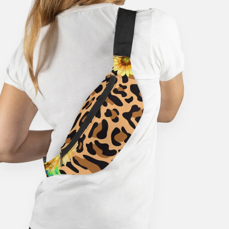 Sac banane léopard avec motif floral en tissu Floriane