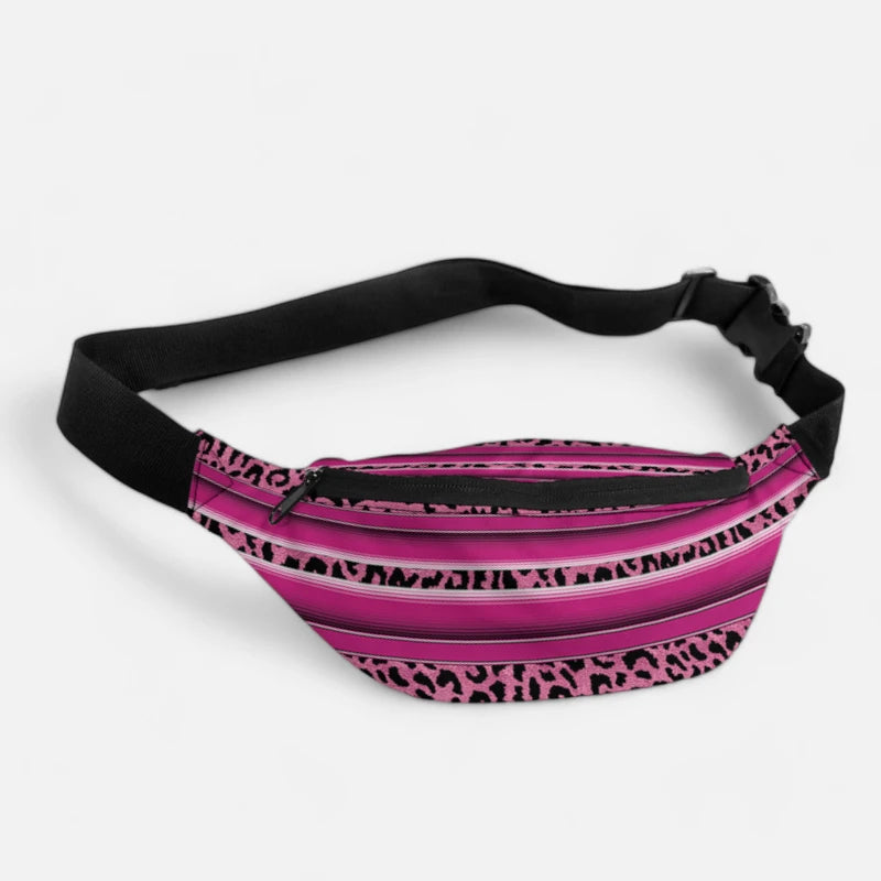 Sac banane léopard mauve en tissu Justine