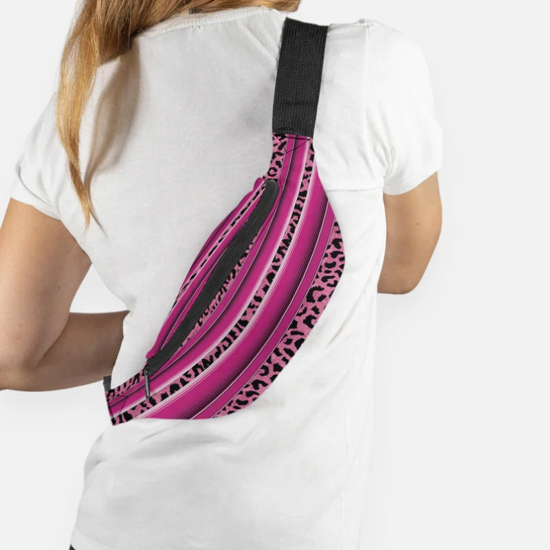 Sac banane léopard mauve en tissu Justine