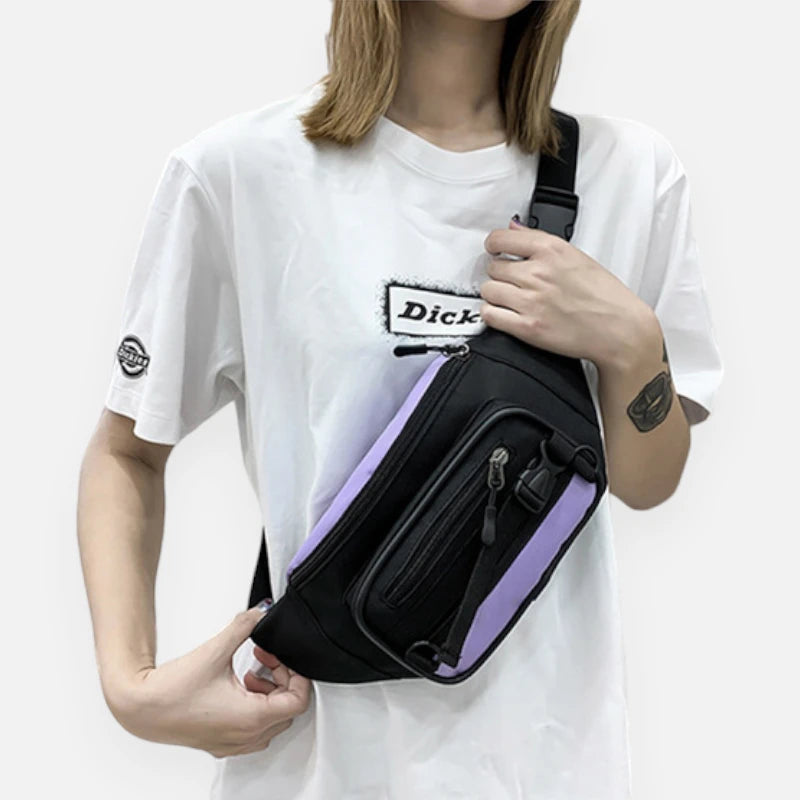 Sac banane tissu bi-color tendance Yolande