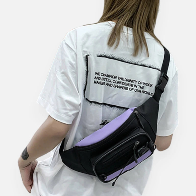 Sac banane tissu bi-color tendance Yolande