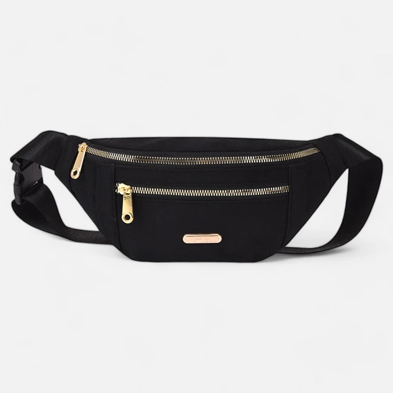 Sac banane tissu à fermeture doré Chantal