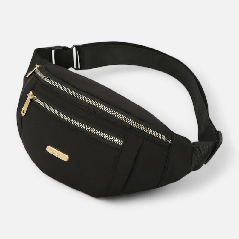 Sac banane tissu à fermeture doré Chantal