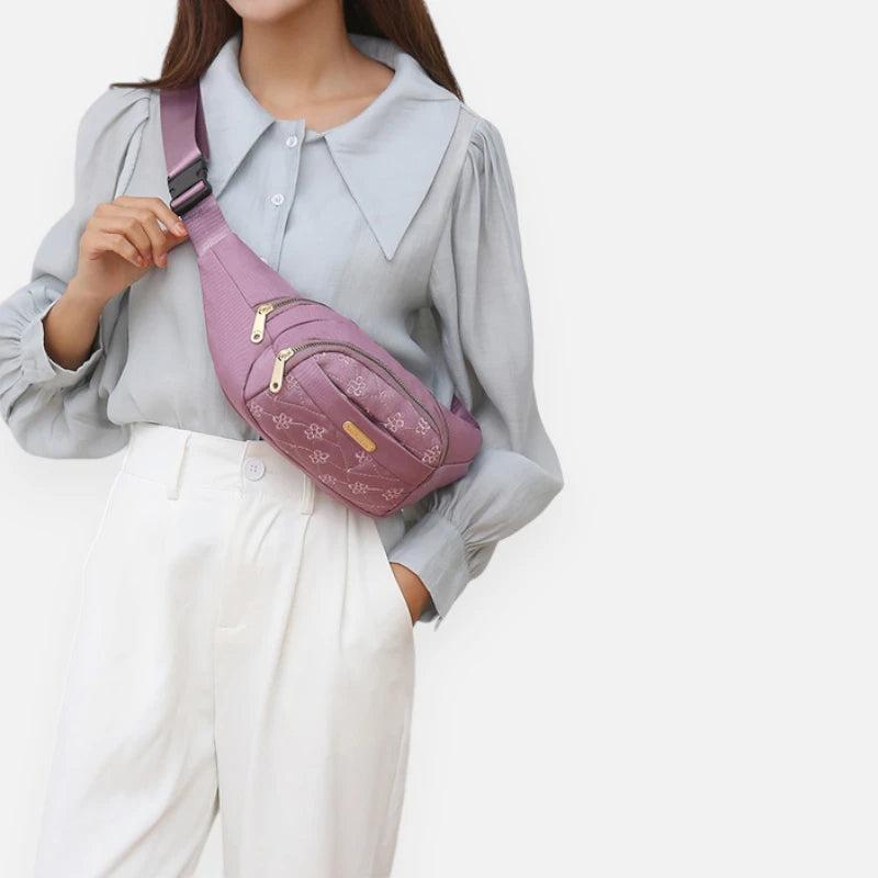 Sac banane tissu à motif floral tendance Véronique