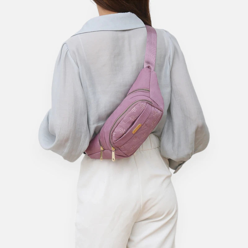 Sac banane tissu à motif floral tendance Véronique