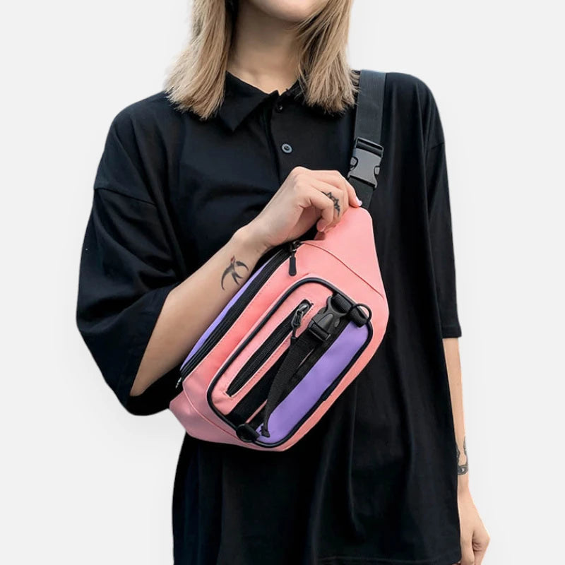 Sac banane tissu bi-color tendance Yolande