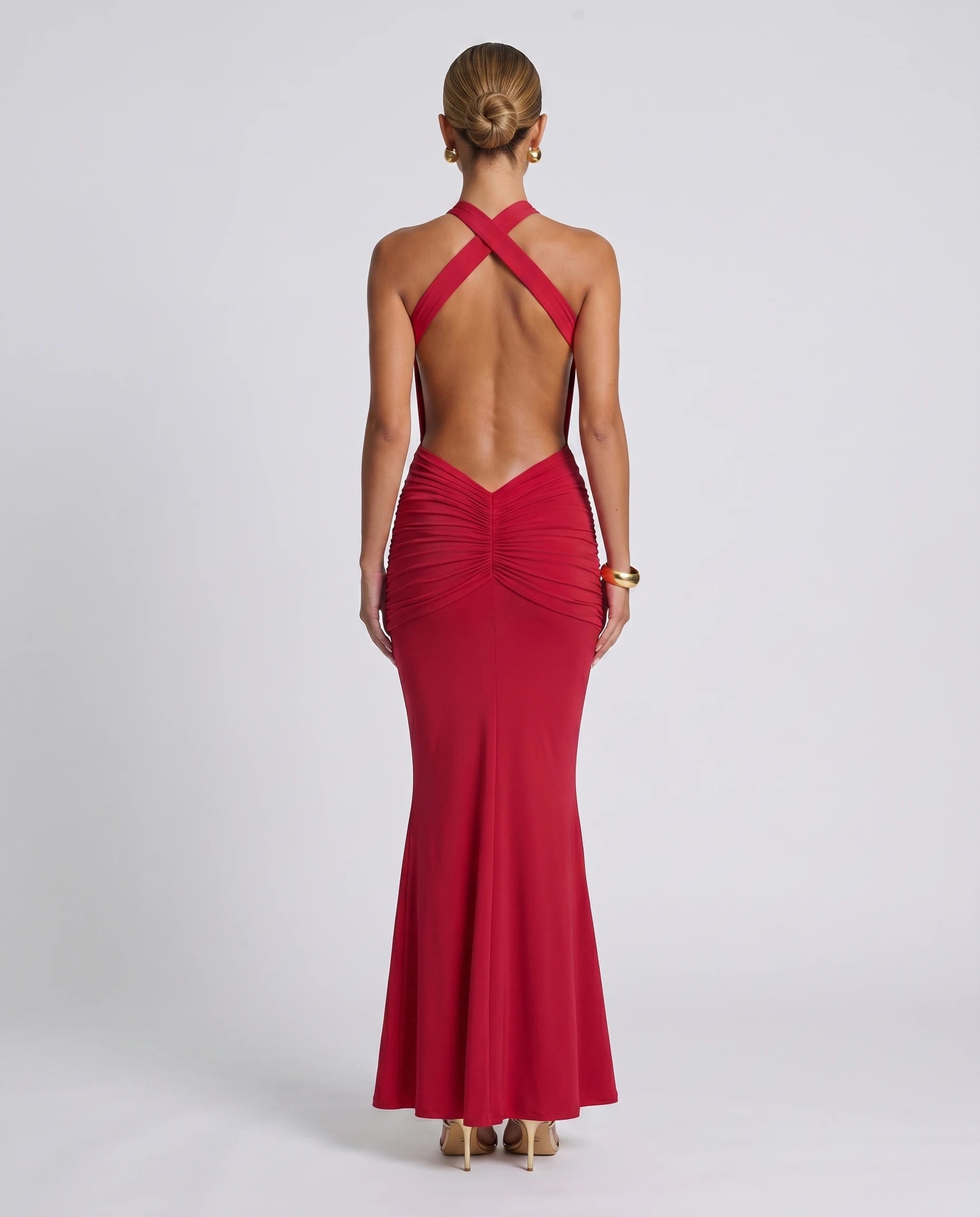 Robe longue sirène en jersey — dos